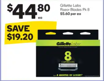 Woolworths Gillette Labs Razor Blades Pk 8 $5.60 per ea offer