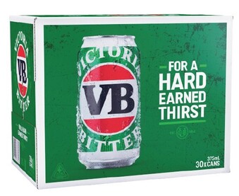Coles Victoria Bitter Block Cans 30x375mL offer