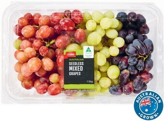 Coles Coles Australian Seedless Mixed Grapes 1.5kg Pack offer