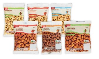 Coles Coles Natural, Dry Roasted or Smoked Almonds or Natural, Dry Roasted or Roasted & Salted Cashews 400g Pack offer