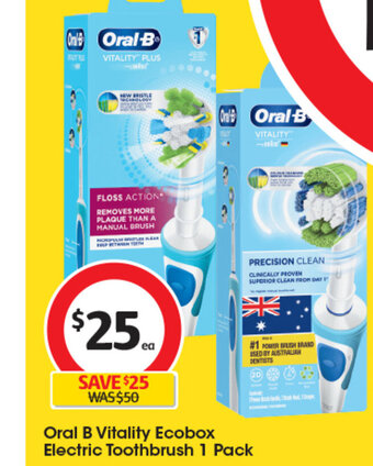 Coles Oral B Vitality Ecobox Electric Toothbrush 1 Pack offer