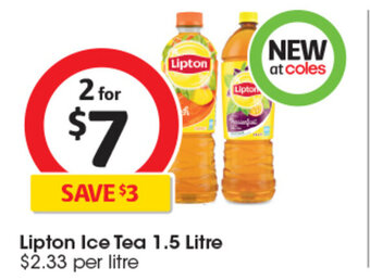 Coles Lipton Ice Tea 1.5 Litre offer