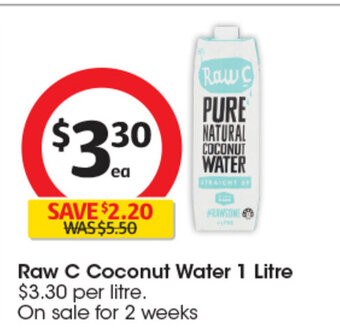 Coles Raw C Coconut Water 1 Litre offer