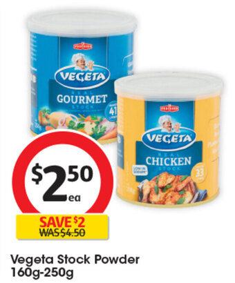 Coles Vegeta Stock Powder 160g-250g offer