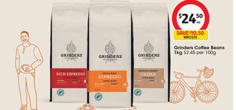Coles Grinders Coffee Beans 1kg offer