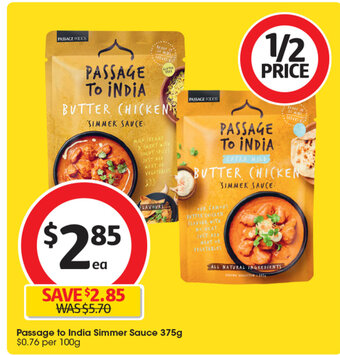 Coles Passage to India Simmer Sauce 375g offer