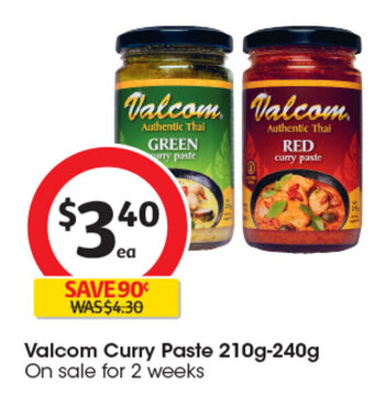 Coles Valcom Curry Paste 210g-240g offer