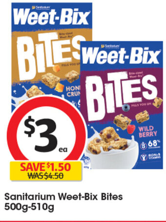 Coles Sanitarium Weet-Bix Bites 500g-510g offer