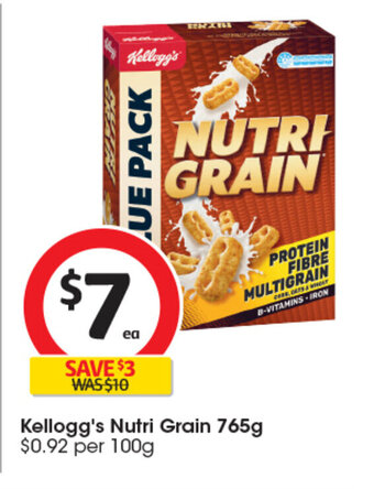Coles Kellogg's Nutri Grain 765g offer