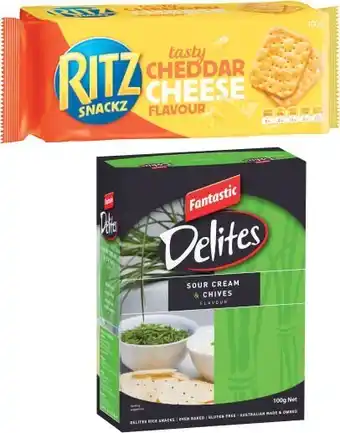 Fantastic Delites Rice Snacks 100g or Ritz Snackz Crackers 100g