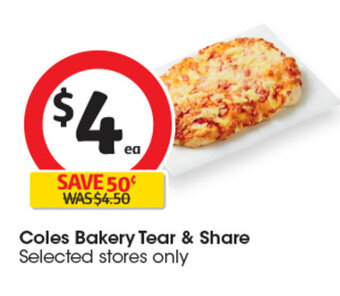 Coles Coles Bakery Tear & Share offer