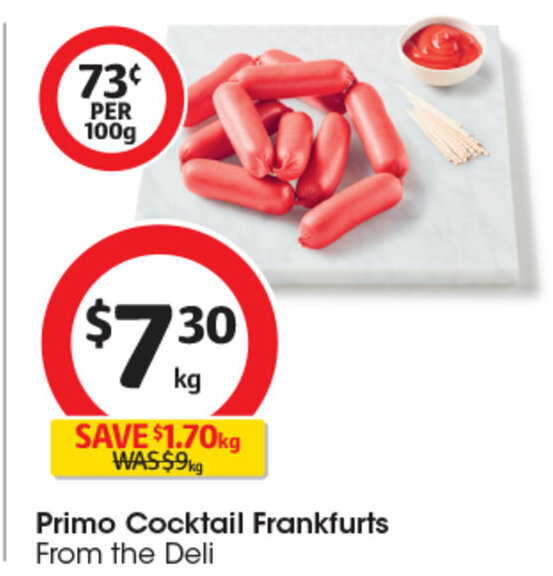 Primo Cocktail Frankfurts offer at Coles