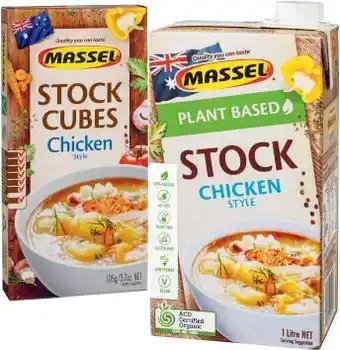 Coles Massel Gourmet Liquid Stock 1 Litre, Stock Cubes 105g or Stock Powder 140g-168g offer