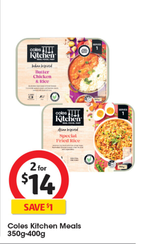 Coles Kitchen Meals 350g400g offer at Coles