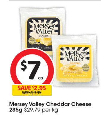 Coles Mersey Valley Cheddar Cheese 235g offer