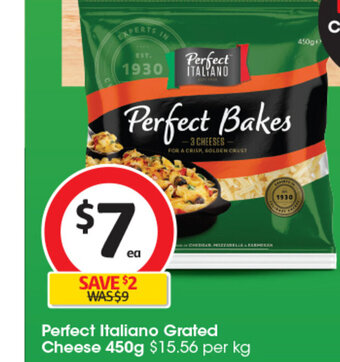Coles Perfect Italiano Grated Cheese 450g offer