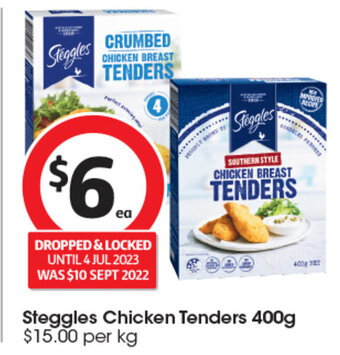 Coles Steggles Chicken Tenders 400g offer