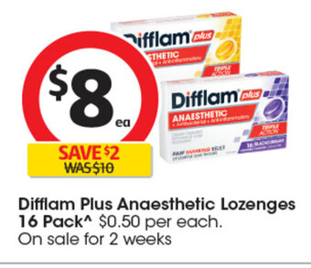 Coles Difflam Plus Anaesthetic Lozenges 16 Pack offer