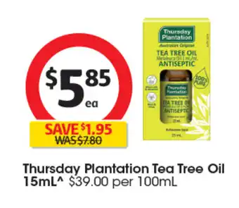 Coles Thursday Plantation Tea Tree Oil 15mL offer
