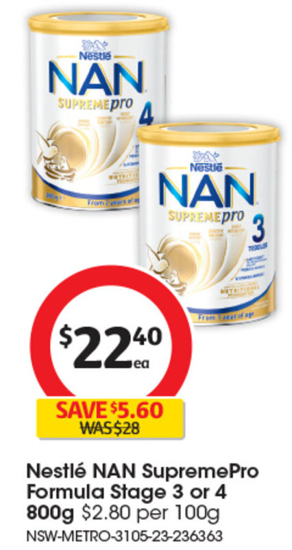 Nan newborn hot sale formula coles
