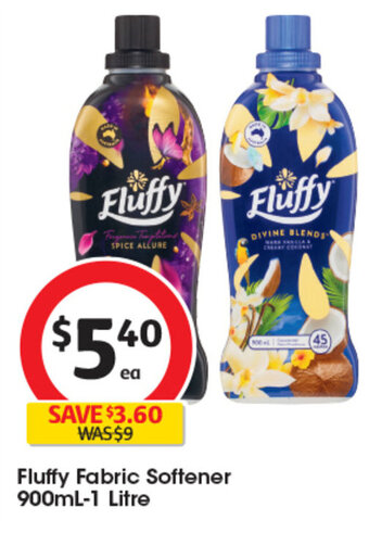 Coles Fluffy Fabric Softener 900mL-1 Litre offer