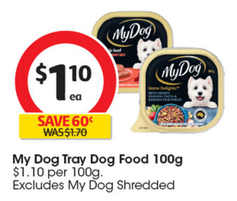 Coles My Dog Tray Dog Food 100g offer