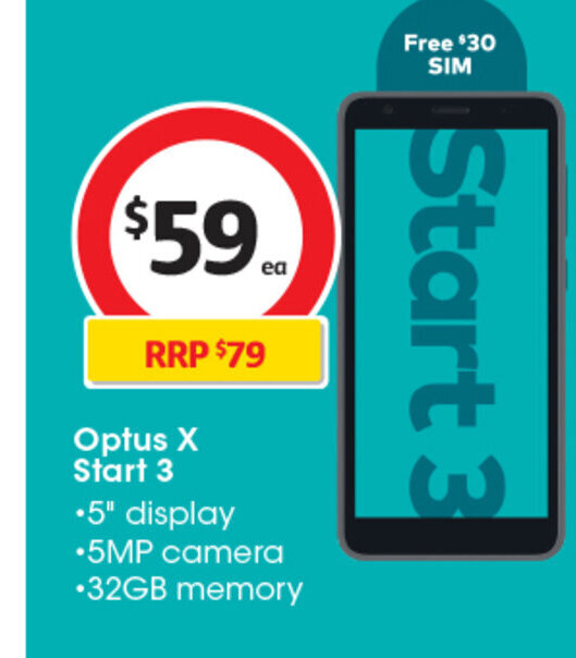 Optus X Start 3 offer at Coles