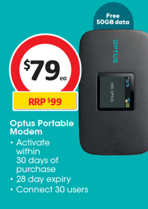 Optus Portable Modem offer at Coles