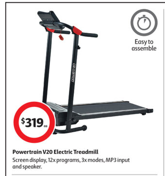 Coles Powertrain V20 Electric Treadmill offer