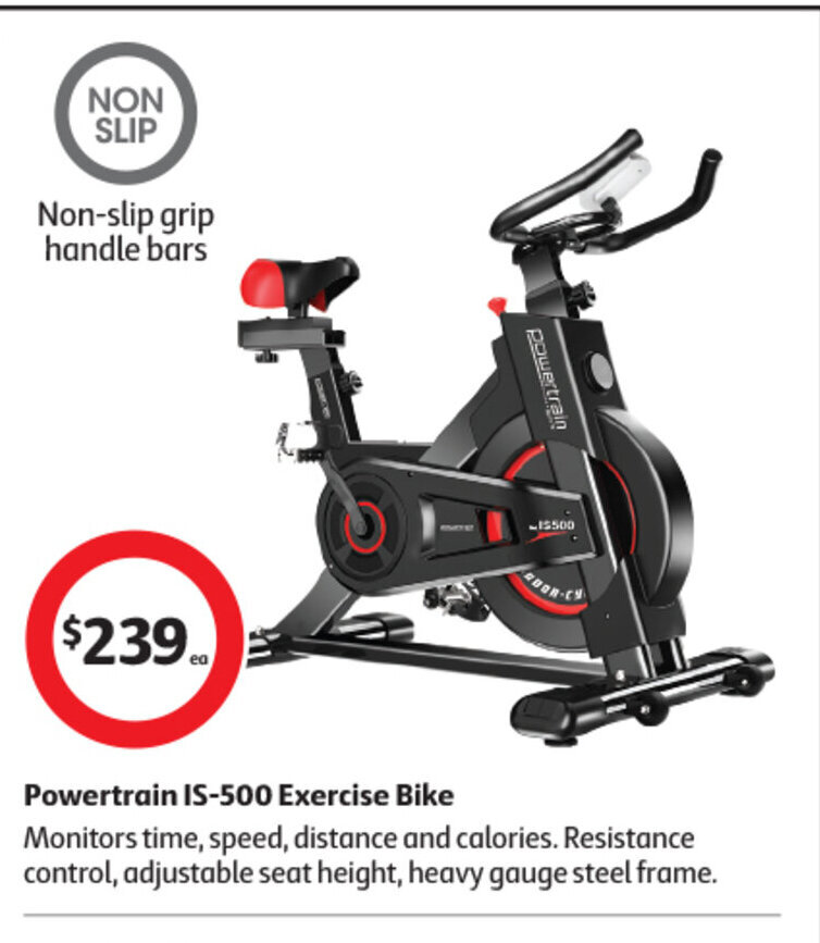 Powertrain IS500 Exercise Bike offer at Coles