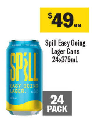 Spill Easy Going Lager Cans 24x375mL