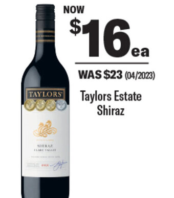 Coles Taylors Estate Shiraz offer