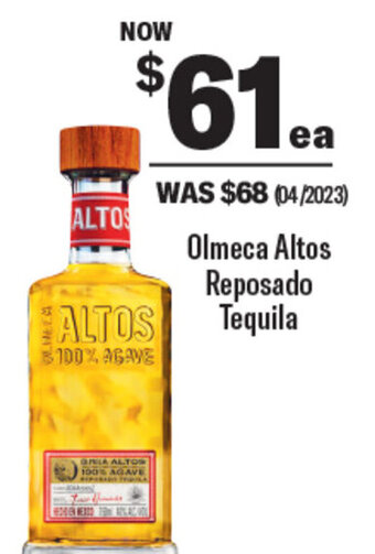 Coles Olmeca Altos Reposado Tequila offer