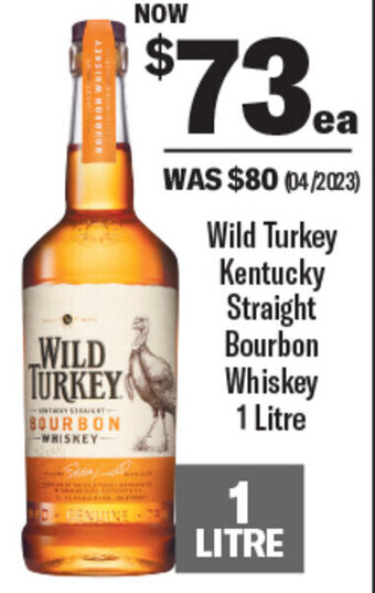 Coles Wild Turkey Kentucky Straight Bourbon Whiskey 1 Litre offer