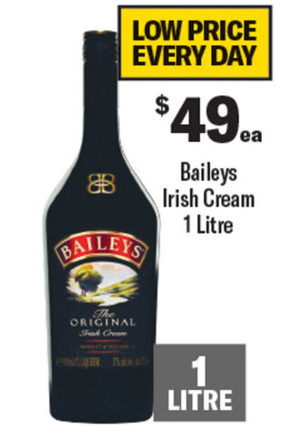Coles Baileys Irish Cream 1 Litre offer