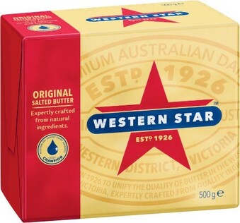Coles Western Star Butter Pat 500g offer
