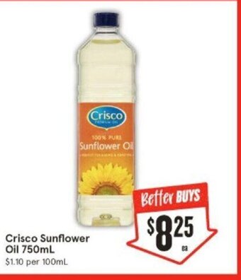 IGA Crisco Sunflower Oil 750mL offer