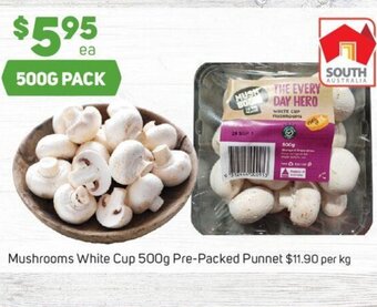 Foodland Mushrooms White Cup 500g Pre-Packed Punnet offer