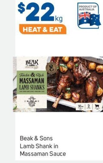 Foodland Beak & Sons Lamb Shank in Massaman Sauce offer