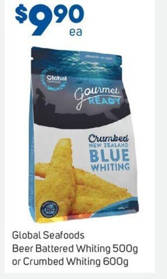 Foodland Global Seafoods Beer Battered Whiting 500g or Crumbed Whiting 600g offer