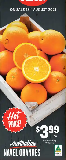 Australian Navel Oranges Pre-Packed 3kg
