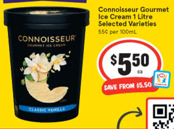 IGA Connoisseur Gourmet Ice Cream 1 Litre offer