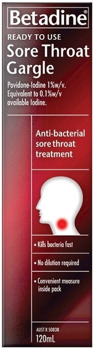 Betadine sore throat gargle 120ml