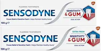Sensodyne sensitivity & gum dual action original or extra fresh 100g