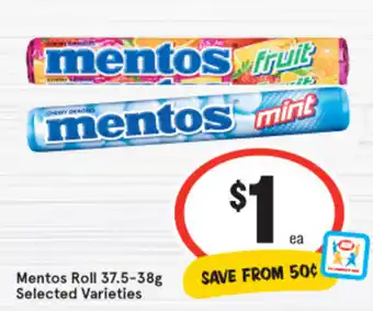 IGA Mentos Roll 37,5-38g offer