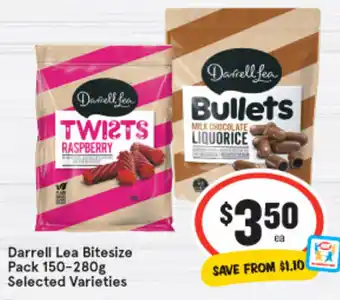 IGA Darrell Lea Bitesize Pack 150-280g offer