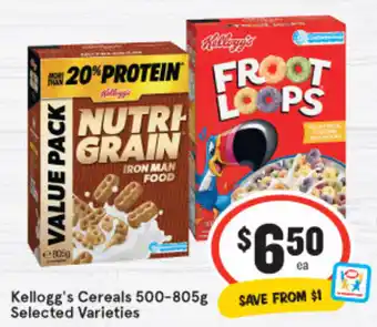 IGA Kellogg's Cereals 500-805g offer