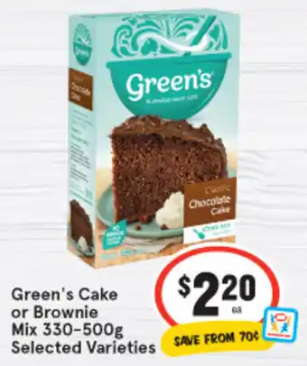 Green's Cake or Brownie Mix 330-500g