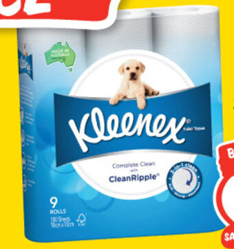 IGA Kleenex Complete Clean Toilet Tissue 9 Pack offer