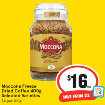 IGA Moccona Freeze Dried Coffee 400g offer